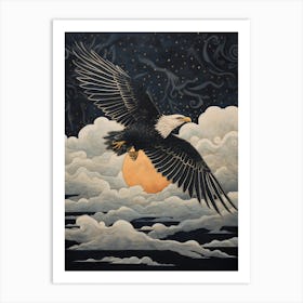 Crested Caracara 2 Gold Detail Painting Art Print