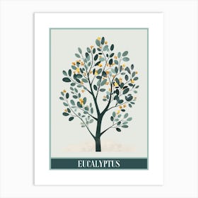 Eucalyptus Tree Illustration Flat 3 Poster Art Print
