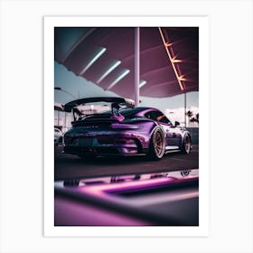 Purple Porsche 911 Gts 1 Art Print