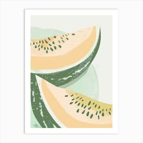 Honeydew Melon Close Up Illustration 2 Art Print