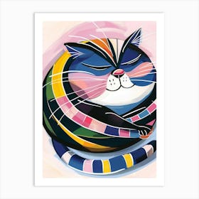 Cat In A Circle 2 Art Print