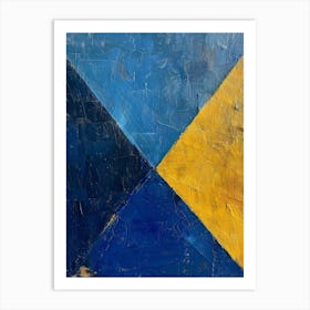 Blue And Yellow Triangles 1 Art Print