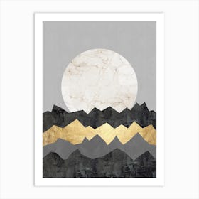 Mountains in collage and textures 4 Art Print
