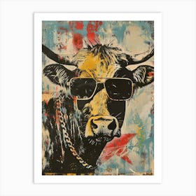 Cow With Sunglasses Art Print