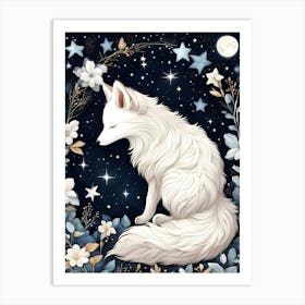 Sweet Dreams White Fox Art Print