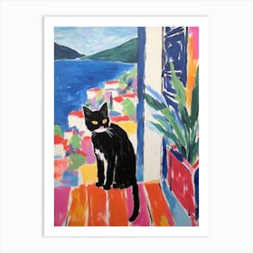 Painting Of A Cat In Hvar Croatia 3 Art Print