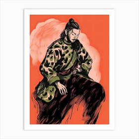 Samurai Illustration 1 Art Print