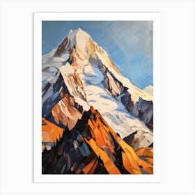 Aoraki Mount Cook New Zealand 3 Mountain Painting Art Print