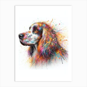 English Setter Watercolour Art Print