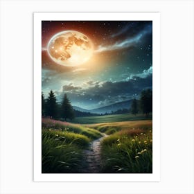 Full Moon In The Sky 1 Art Print