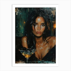 Girl With A Martini Art Print