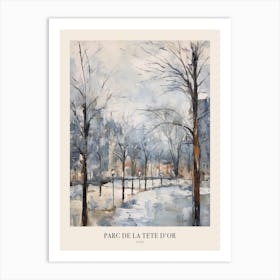 Winter City Park Poster Parc De La Tete D Or Lyon France 2 Art Print