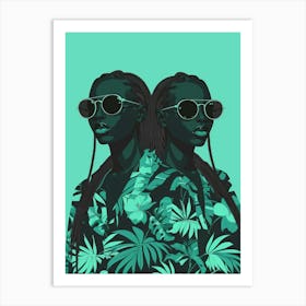 Two African Women In Sunglasses 2 Art Print