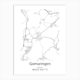 Gomaringen,Germany Minimalist Map Art Print