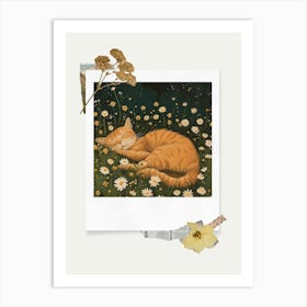 Scrapbook Ginger Cat Fairycore Painting 2 Art Print