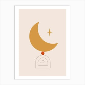 Moon And Star Art Print