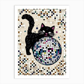 Disco Cat 3 Art Print