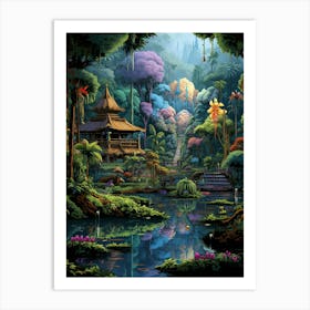 Taman Negara Sinharaj Pixel Art 3 Art Print