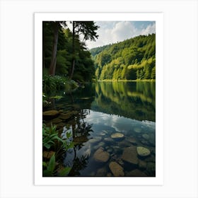 Lake In A Forest Art Print