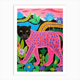 Maximalist Animal Painting Panther 6 Art Print