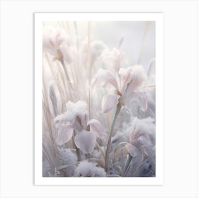 Frosty Botanical Iris 2 Art Print