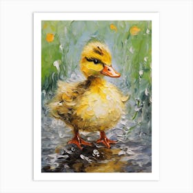Brushstroke Duckling Impressionism Inspired 3 Art Print