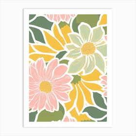 Sunflower Pastel Floral 1 Flower Art Print