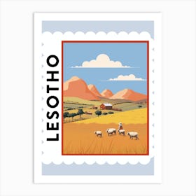 Lesotho Travel Stamp Poster Art Print