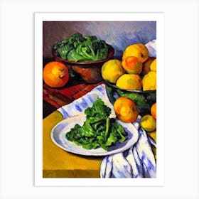 Mustard Greens 2 Cezanne Style vegetable Art Print