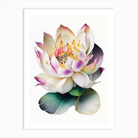 Lotus Flower Petals Decoupage 3 Art Print