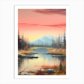 Sunset In The Mountains 16 Art Print