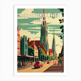 Gelsenkirchen Retro Art Print