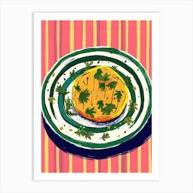 A Plate Of Pumpkins, Autumn Food Illustration Top View 13 Art Print