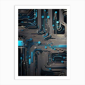 Circuit Board Background, circuit board abstract art, technology art, futuristic art, electronics 2 Art Print