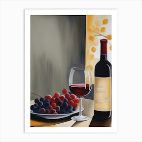 Wine And Grapes 1 Art Print