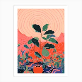 Boho Plant Painting Ficus Art Print