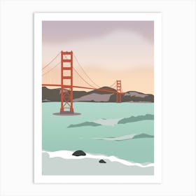 Waves under the Golden Gate Bridge, San Francisco, California Art Print