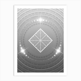 Geometric Glyph in White and Silver with Sparkle Array n.0029 Art Print