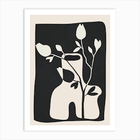 Modern Vase Abstract Plant Art 2 Art Print