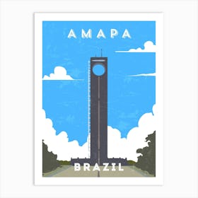 Amapa, Brazil — Retro travel minimalist poster Art Print