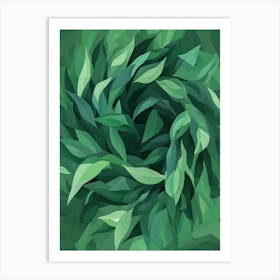 Abstract Green Leaves Background Art Art Print