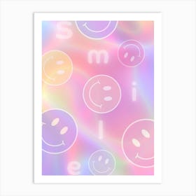 Smiley Face Wallpaper Art Print