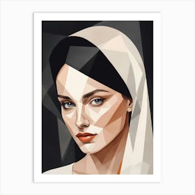 Minimalism Geometric Woman Portrait Pop Art (9) Art Print
