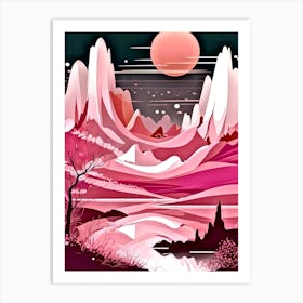 Pink Landscape 4 Art Print