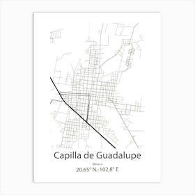 Capilla De Guadalupe,Mexico Minimalist Map Affiche