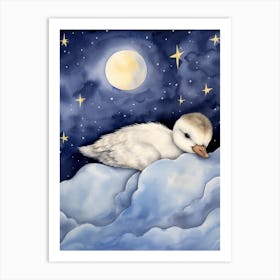 Baby Goose 1 Sleeping In The Clouds Art Print