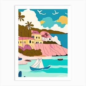 Culebra Island Puerto Rico Muted Pastel Tropical Destination Art Print