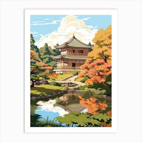 Nara Park Japan Illustration 1  Art Print
