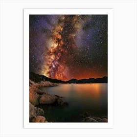 Milky over the lake v Art Print