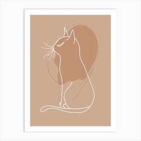 Cat - Boho, Line Art 6 Art Print